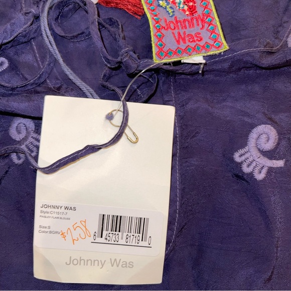 NWT Johnny Was Paisley Faire Blouse in Navy - Picture 3 of 6